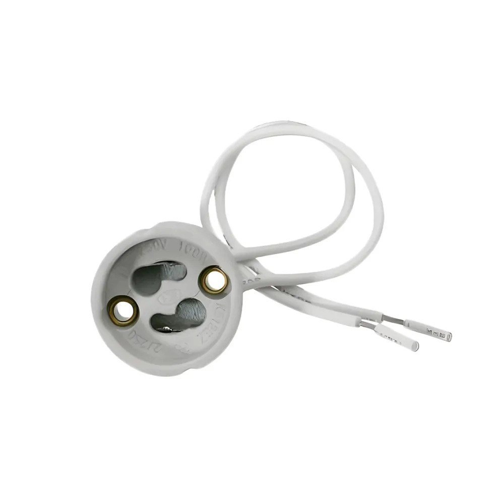 Zocalo GU10 ceramico con cable