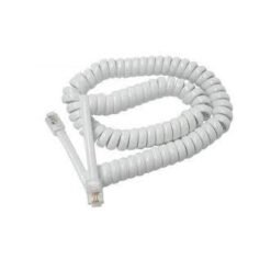 Cable armado TE espiral 1M+1M RJ9 4p 4M BLA