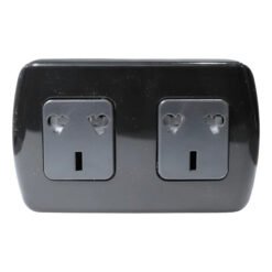 Toma dom ext 2x220V+T=220V 10A BLACK Tekna