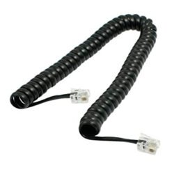 Cable armado TE espiral 1M+1M RJ9 4p 8M NEG