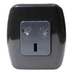 Toma dom ext 1x220V+T=220V 10A BLACK Tekna