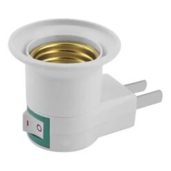 Adaptador enchufe E27 p/plana con interruptor