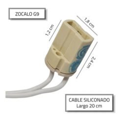 Zocalo G9 220V cable siliconado 0.20 cm